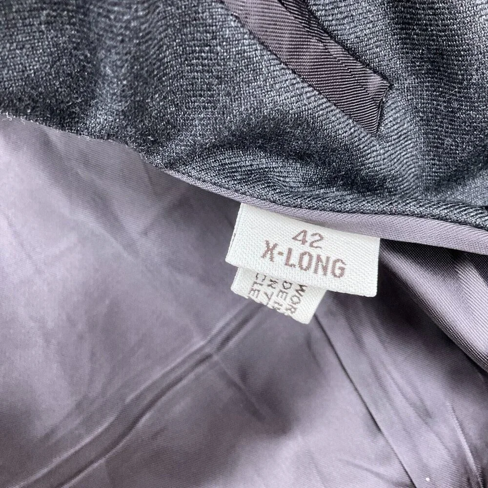 Pronto Uomo Blazer Men 42XLong Gray Flannel Super‎ 100s Tasmania Wool Classic